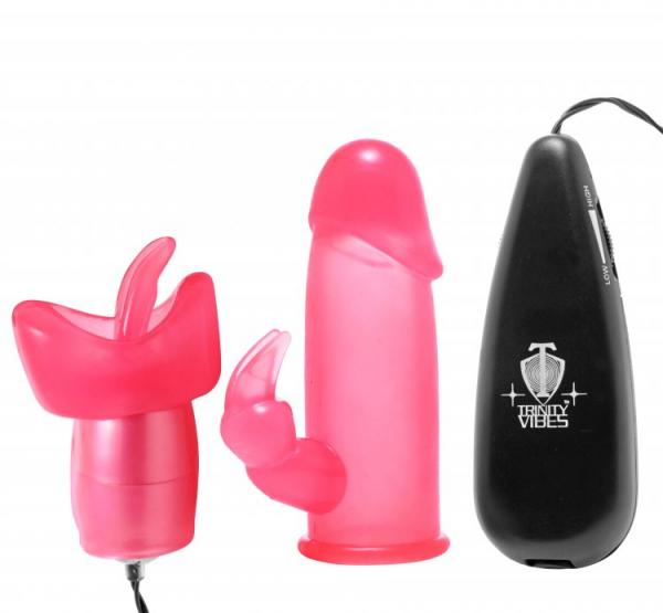 Luv Flicker Plus Vibrating Bullet With Attachments  Sex Toy Product