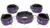 Purple 5 Piece Locking Leather Bondage Set Sex Toy Product Image 3