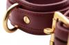 Strict Leather Burgundy Locking Ankle Cuffs Sex Toy Product Image 3