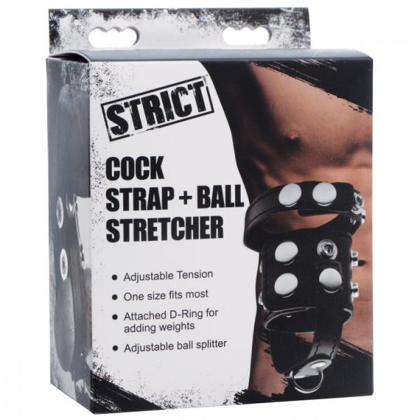 Strict Cock Strap And Ball Stretcher Black O/S Sex Toy Product