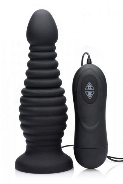Auto Thruster Vibrating Anal Plug Black Sex Toy Product