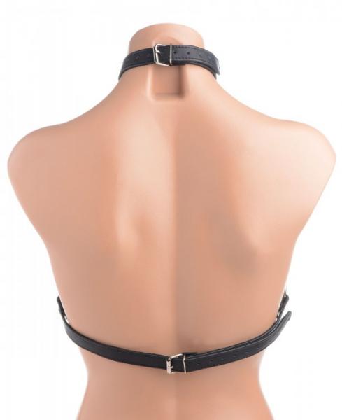 Leather Harness Bra Black Sex Toy Product