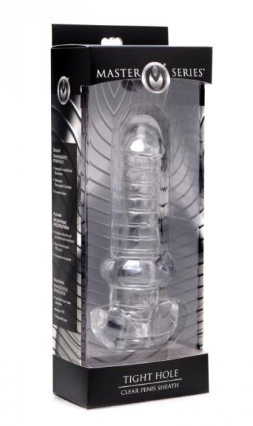 Tight Hole Clear Ribbed Penis Sheath Sex Toy Product