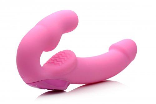 Urge Silicone Strapless Strap On Vibrating With Remote Pink Sex Toy Product