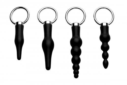 4 Piece Silicone Anal Ringed Rimmers Set Black Sex Toy Product