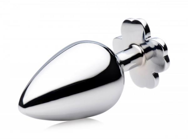 Booty Sparks Lucky Clover Gem Anal Plug Large Silver Sex Toy Product