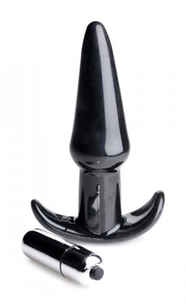 Smooth Vibrating Anal Plug Black Sex Toy Product