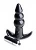 Ribbed Vibrating Butt Plug Black Sex Toy Product Image 2