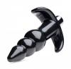 Ribbed Vibrating Butt Plug Black Sex Toy Product Image 3