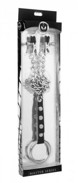 Nipple Clamps And Cock Ring Leather Steel Set Sex Toy Product