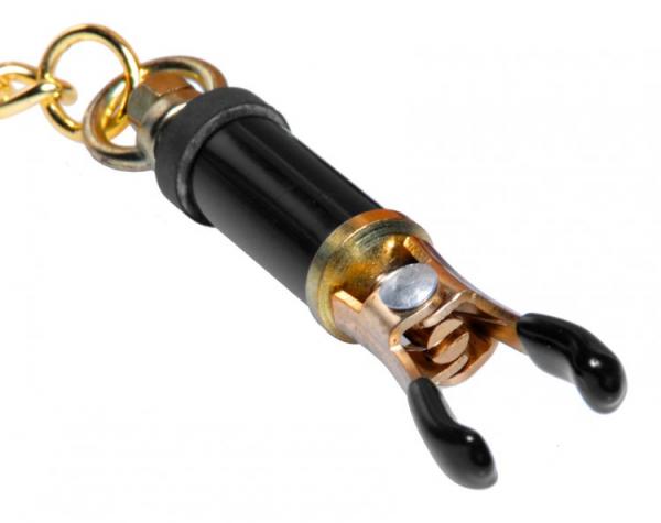 Deluxe Adjustable Nipple Clamps Gold Sex Toy Product