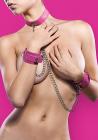 Leather Collar And Handcuffs - Pink Sex Toy Product