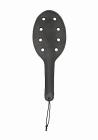 Saddle Leather Paddle With 8 Holes Black Sex Toy Product