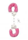 Furry Handcuffs Metal Cuffs with Key Lock Pink Sex Toy Product