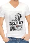 Funny Shirts V-Neck Tee Shirt Suck It Up Small Sex Toy Product