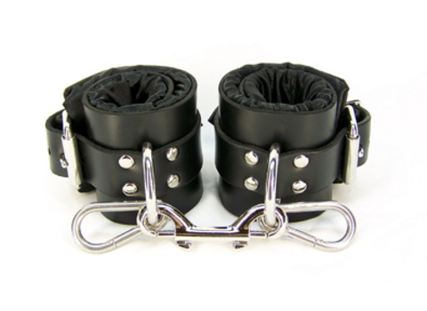 Black Satin Lined Ankle Cuffs Sex Toy Product