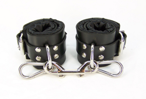 Black Satin Lined Wrist Cuffs Sex Toy Product
