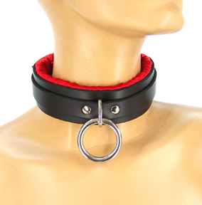 Sub Collar 1 1/2 inch Wide Red Satin Sex Toy Product