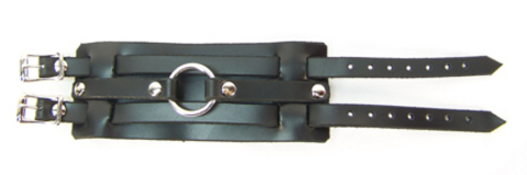 Leather O Ring Buckle Bracelet Wristband Sex Toy Product