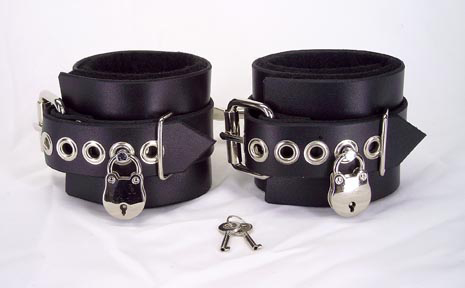 Locking Leather Ankle Cuffs Sex Toy Product