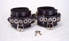 Locking Leather Wrist Cuffs Sex Toy Product