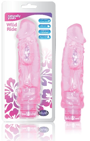 Wild Ride-Natural Feel 9" Vibrating Dildo-pink