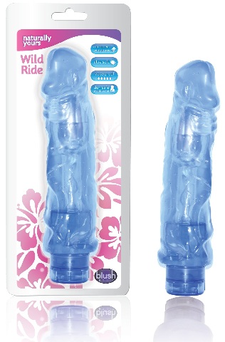 Wild Ride-Natural Feel 9" Vibrating Dildo-blue