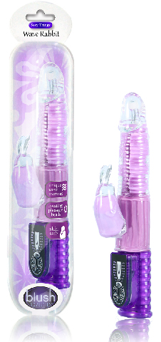 Wave Rabbit-Waterproof Vibrator with Pulsating Shaft-purple