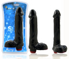 Natural Feel 8 inch Vibrating Cock-Midnight Black