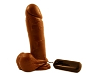 Natural Feel 9" Multi Speeds Vibrating Cock with Suction Cup-brown