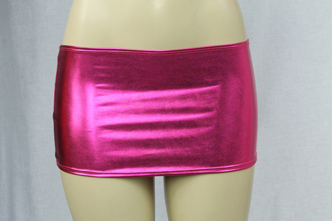 Vinyl-Look Miniskirt Pink One Size