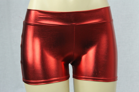 Vinyl-Look Boyshort Red One Size