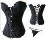 Floral Corset Black XXL