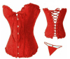 Floral Corset Red XXL