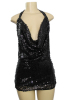 Sequined Backless Short Dress Black Small/Medium