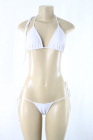 Lycra Bra/Thong Set White O/S