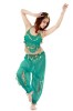 Teal with Gold Dangling Pieces Top and Pants