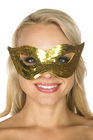 Be Wicked Sequin Mask Gold One Size