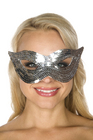 Be Wicked Sequin Mask Silver One Size