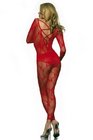 Be Wicked Long Sleeve Body Stocking with Criss Cross Back Detail White One Size