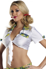 White Tie Top with Plaid Trim Yellow One Size
