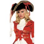 Leg Avenue Hat Pirate Black with Red Ribbons One Size