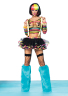 Rainbow Striped Fishnet Top