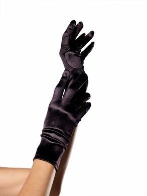 Satin Wrist Length Warmers Black
