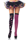 Stars and Stripes Thigh Highs Neon Pink