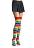 Acrylic Rainbow Striped Thigh Highs