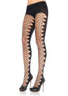 Opaque Tights with Net Front Black