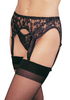 2 PC. Lace Garterbelt with Matching Thong Red One Size