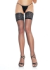 Spandex Sheer Thigh Highs with 5 inch Stay Up Lace Top White