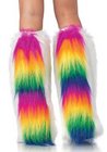 Leg Avenue Rainbow Back Furry Leg Warmer One Size 